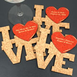 Personalized Love Square Cork Coaster