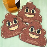 Poop Emoji Expressions Personalized Cork Coaster
