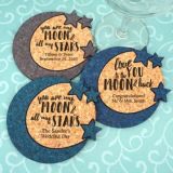 Wedding Moon & Stars Cork Coaster