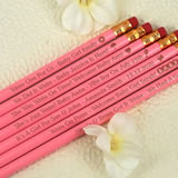 Personalized Baby Pink Pencils (Set of 12)