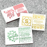 Holiday Metallic Foil Personalized Matches - Set of 50 (White Box)