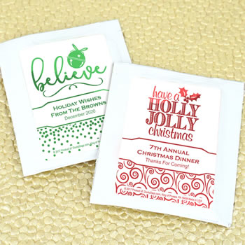 Holiday Metallic Foil Tea Favors