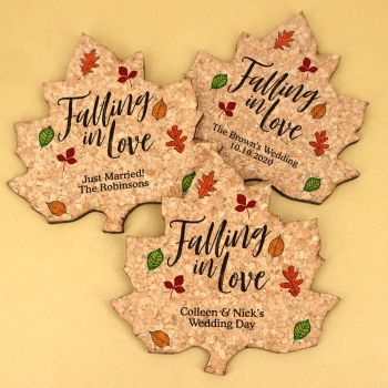 Personalized Leaf Cork Coaster