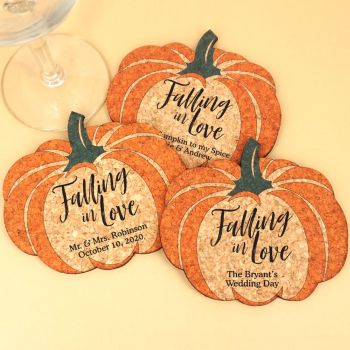 Personalized Pumpkin Cork Coaster