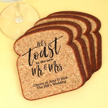 Personalized Toast Shape Cork Coaster
