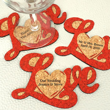 Personalized Love Script Cork Coaster