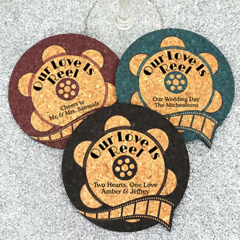 Personalized Film Reel Cork Coaster