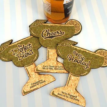 Margarita Glass Personalized Cork Coaster