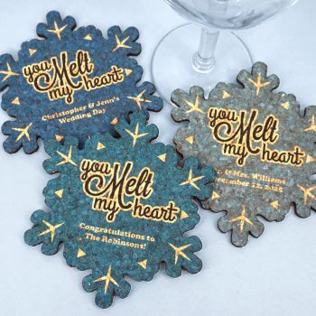 Personalized Snowflake Cork Coaster