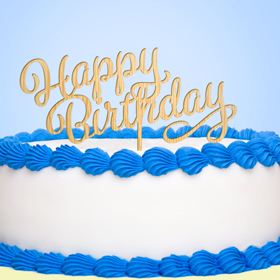 Happy Birthday Wooden Cake Topper