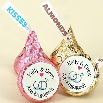 Stickers 108 CUSTOM DESIGN Hershey Kiss Labels Wedding Favors Shower Favors 
