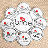 Bride's Bridal Party Buttons (Set of 12, plus 1 Free)