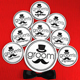 Groom's Bridal Party Buttons (Set of 12, plus 1 Free)