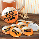 Brew Crew Buttons (Set of 12, plus 1 Free)