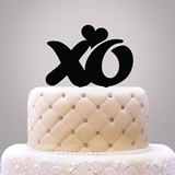 "XO" With Heart Cake Topper