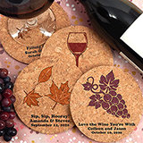 Personalized Round Cork Coasters