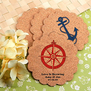 Personalized Scalloped Cork Coasters