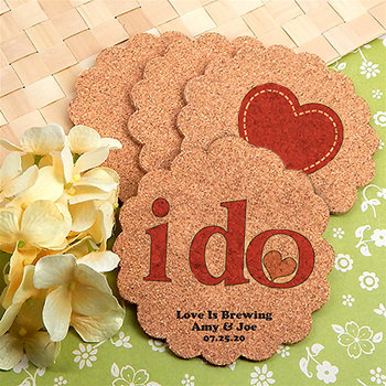 Personalized Scalloped Cork Coasters