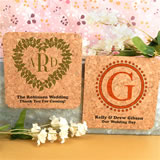 Monogram Square Cork Coaster Magnets