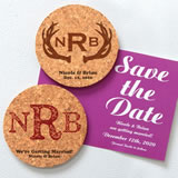 Monogram Round Cork Coaster Magnets