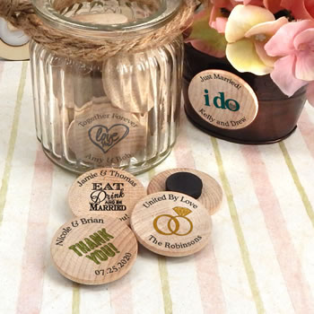 Personalized Wooden Nickel Magnets