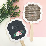 Personalized Floral Garden Paddle Fans