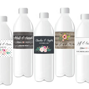 Personalized Floral Garden Water Bottle Labels