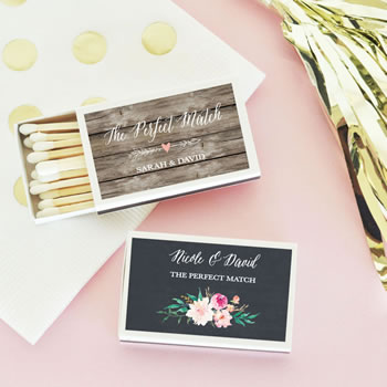 Personalized Floral Garden Match Boxes (set of 50)