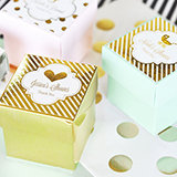 Personalized Metallic Foil Favor Baby Mini Cube Boxes (set of 12)