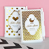 Personalized Metallic Foil Notebook Favors - Baby