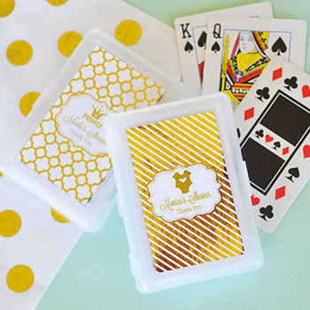 Personalized Metallic Foil Playing Cards - Baby