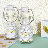 Personalized Metallic Foil Mini Glass Bottles - Baby