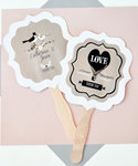 Personalized Paddle Fans - Vintage Wedding