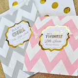 Personalized Metallic Foil Chevron & Dots Goodie Bags (set of 12) - Baby