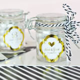 Personalized Metallic Foil Glass Jar with Swing Top Lid - Wedding MINI