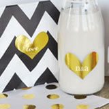 Personalized Gold & Silver Foil Heart Stickers