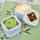 "Fall for Love" Personalized Square Candle Tins