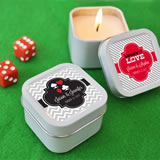 "A Lucky Pair" Personalized Vegas Square Candle Tins