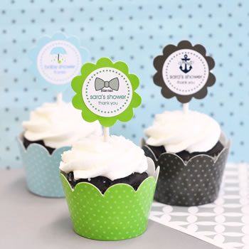 Baby Shower Cupcake Wrappers & Cupcake Toppers (Set of 24)