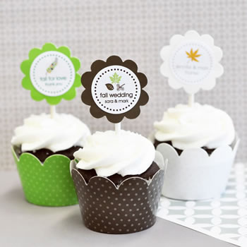 Fall Cupcake Wrappers & Cupcake Toppers (Set of 24)