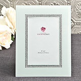 White Glass Frame with Silver