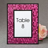 Fabulous Fuchsia 4 x 6 Mosaic frame with glass with black borders