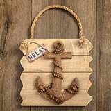 Anchor wall plaque - Relax - distressed wood edge