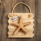 Starfish wall plaque - Relax - distressed wood edge
