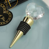 Choice Crystal Gold Bottle Stopper With Crystal Heart Design from fashioncraft