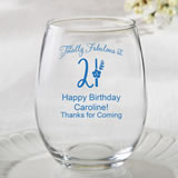 Personalized 9 oz Stemless Wine Glasses From Fashioncraft - birthday design