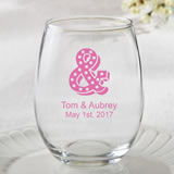 Personalized 9oz Stemless Wine Glasses From Fashioncraft - marquee design