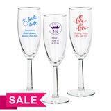 Personalized Champagne Flutes - Hexagonal Stem