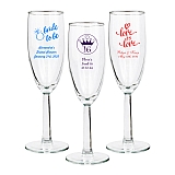 Personalized Champagne Flutes - Hexagonal Stem
