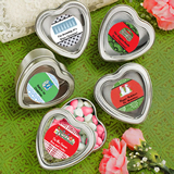 <em>Design Your Own Collection</em> Silver Heart Shaped Holiday Mint Tins